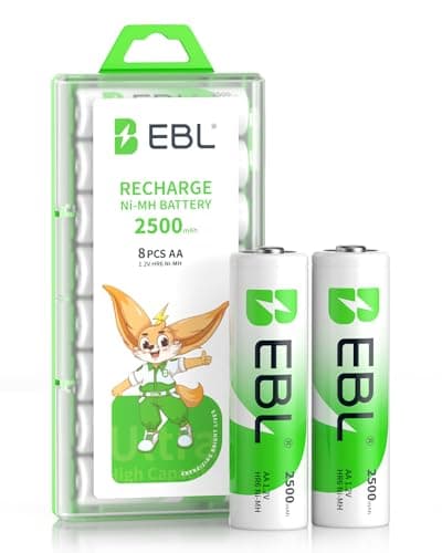 EBL AA Rechargeable Batteries 1.2V NiMH, 2500mAh (8-Pack)