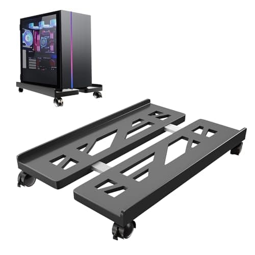 Adjustable Mobile CPU Stand, PC Stand, PC Tower Stand with 4 Caster Wheels