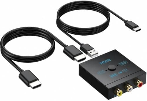 RCA to HDMI Converter with HDMI Cable, 1080P AV to HDMI Converter for Xbox