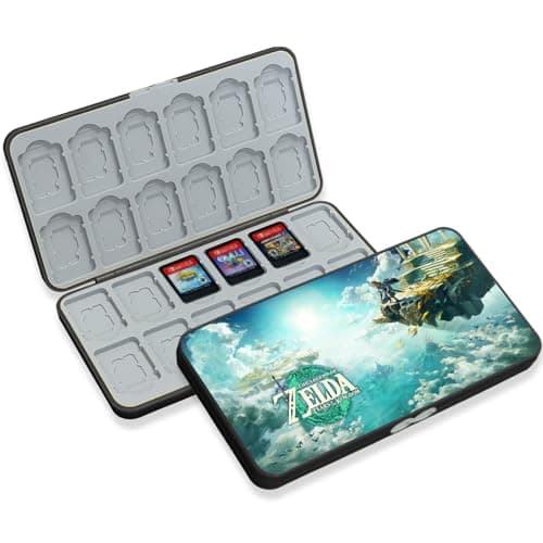 doepeBAE Switch Game Card Case Compatible with Nintendo Switch,Game Card Storage Holder,New Portable Thin Card Protection Case with 24 Game Card Slots and 24 TF Card Slots (24S Blue)