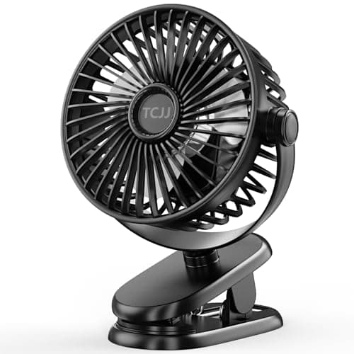 TCJJ Portable Clip on Fan 5200 mAh Rechargeable Stroller Fan USB Desk Fans