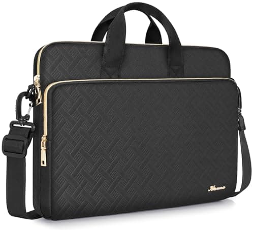 KIZUNA Laptop Sleeve Case 15.6 Inch Shoulder Bag Computer Handbag for 16" MacBook Pro Air M1 M2 Max/16 Lenovo IdeaPad Flex 5i/15 IdeaPad Gaming 3i /Slim 3i /Pro 5i/Dell XPS 15/HP, Black