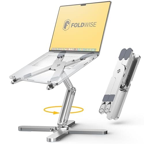 FoldWise X Premium Laptop Stand for Desk, 100% Aluminium with 360° Rotation