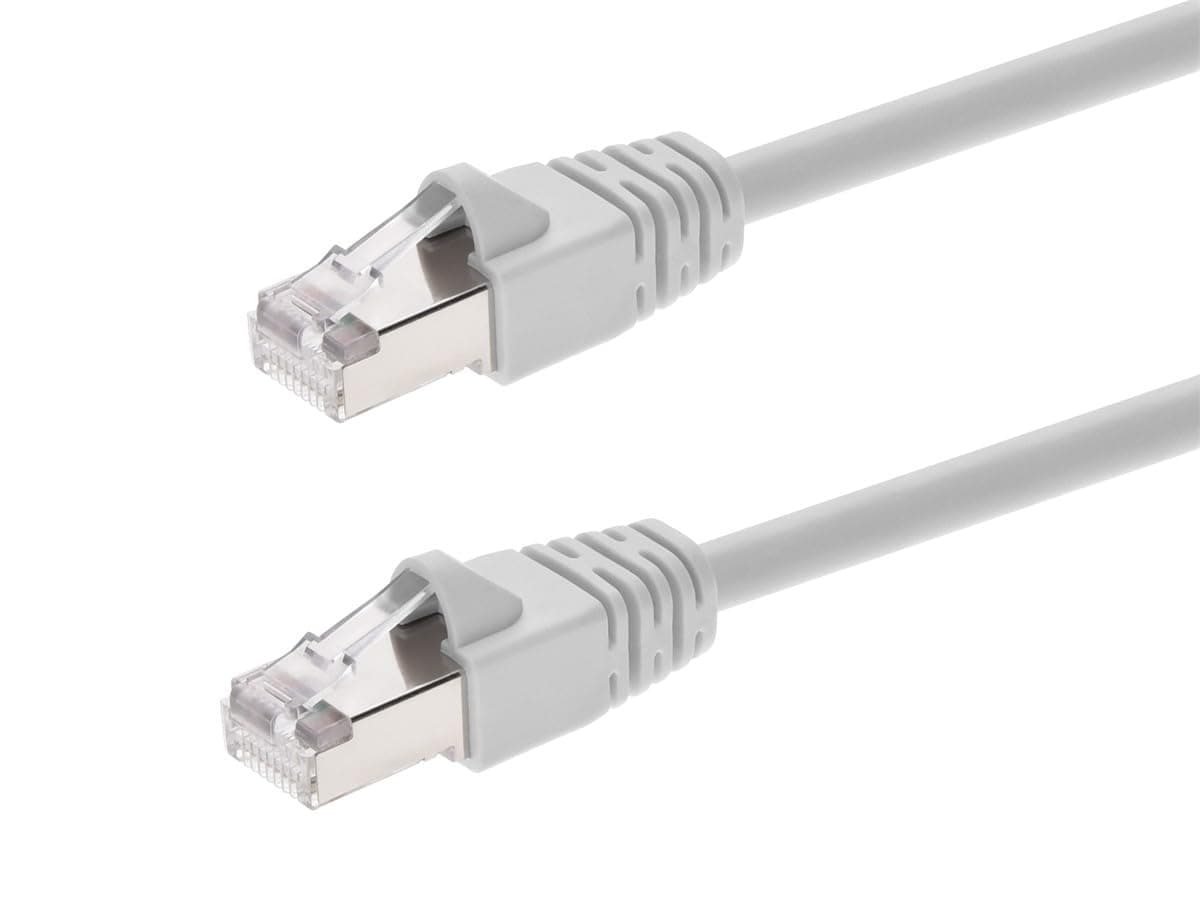 Monoprice Cat6A Ethernet Patch Cable - Snagless, RJ45, 550Mhz, STP, 10G, 26AWG, 20 Feet, White - Fullboot Series