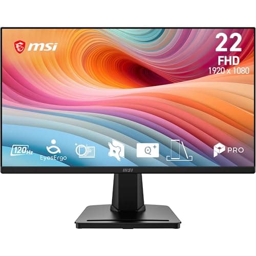 MSI PRO MP225 E12VL 22-Inch FHD Computer Monitor, 1920x1080 VA, 144Hz, 1ms, Adaptive-Sync, Eye care, HDMI 1.4b, Tilt Adjustable, Vesa Mount, Black