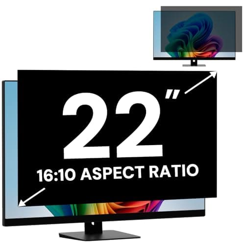 FYJRCY 22 Inch Computer Privacy Screen Filter for 16:10 Widescreen Monitor, Removable Computer Screen Privacy Shield and 22 Inch Anti Blue Light Glare Filter