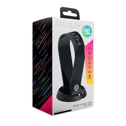 STEALTH Gaming Headset Stand With Base - Black, Compatible with most Headsets, Keeps your Game or Work Station Tidy