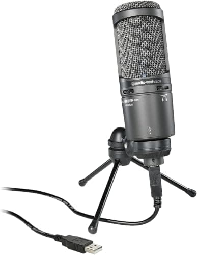 Audio-Technica 2020USB+ Cardioid Condenser Microphone (USB connection) Grey : Audio-Technica