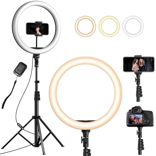 YOHOOLYO 12-inch Ring Light, 140 LEDs, 163cm Tripod Stand