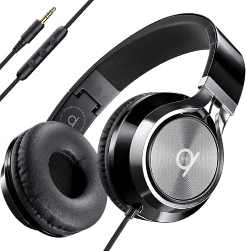 ARTIX CL750 Adults & Kids Headphones with Cord, Microphone & Volume Control - Wired Headphones with Mic, Plug In Teens Corded Head phones Wire for Laptop, Computer, Chromebook, iPad & Tablet 3.5mm Aux