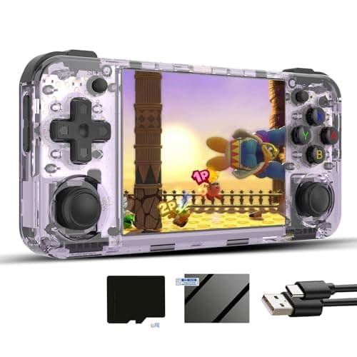 RG35XX H Linux Retro Handheld Game Console 35xx H with a 64G Card Pre-Loaded 6900 Games,RG35XXH 3.5'' IPS Screen Supports 5G WiFi Bluetooth HD and TV Output ( RG35XX H-Purple-NEW)
