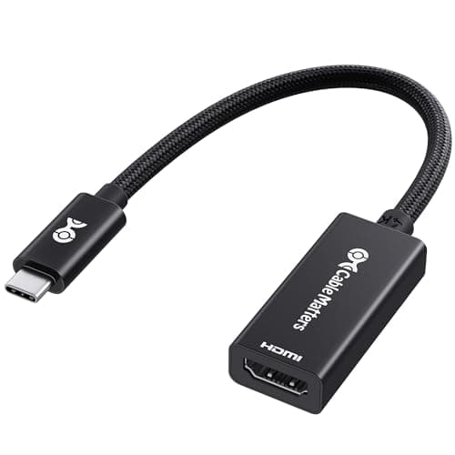 Cable Matters Braided Aluminum USB C to HDMI Adapter, 4K USB-C to HDMI | 4K@60Hz / 2K@144Hz, USB Type C to HDMI, for iPhone 17/16, MacBook, Tablet, TV, and Monitor