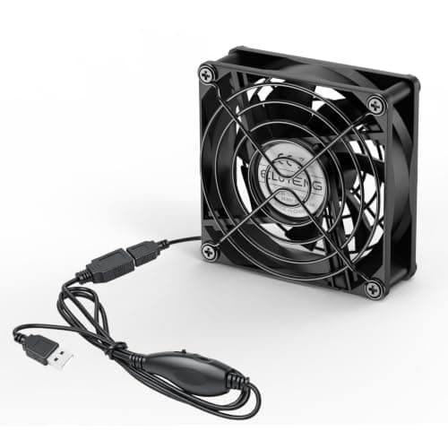 ELUTENG 80mm USB Cooling Ventilator with 12V Variable Speed Control 8cm Fan