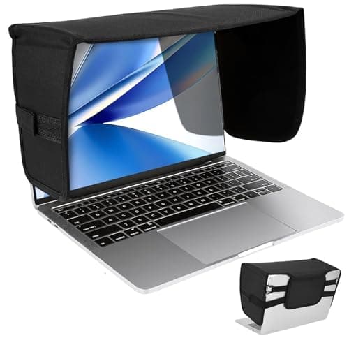 ZFFAFUR Laptop Sun Shade for Outdoor Work, Lightweight Foldable Privacy Hood with Anti-Glare Shield, Universal Fit for 13-14 Inch Screens, Ideal for Travel, Office and Home Use0