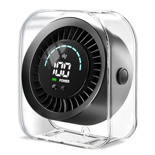 Desk Fan USB Rechargeable, Quiet Table Fan with 100 Speeds, Turbo Cooling Fans, HD Digital Display, 2-in-1 Desktop&Wall Mount, 360°Adjustable, Portable Small Fan for Bedroom, Home, Office, Travel