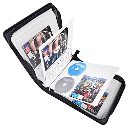 LIOVODE DVD Case, 160 DVDs and 80 Booklets Large Blu-ray/CD Holder Binder