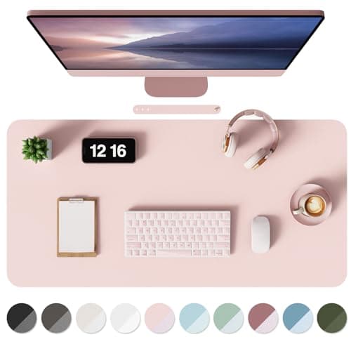 MOLMO Leather Desk Mat, Mouse Pad & Laptop Mat Pink 60x35 cm