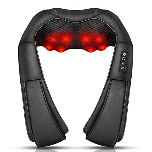 iKristin Shiatsu Shoulder Neck Massager with Heat, Black
