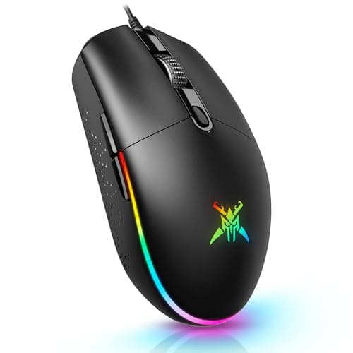 TECKNET Wired Gaming Mouse, High-Precision Optical RGB Gaming Mouse, Black