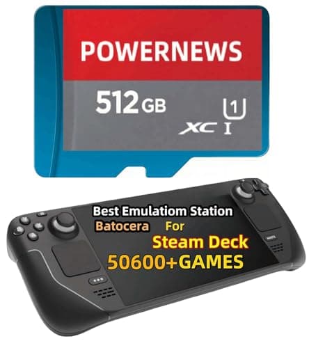 512GB Retro Game Card for Steam Deck - 50600+ Plug and Play Video Games, Included Emulator Console, Batocera 39 Game System Compatible