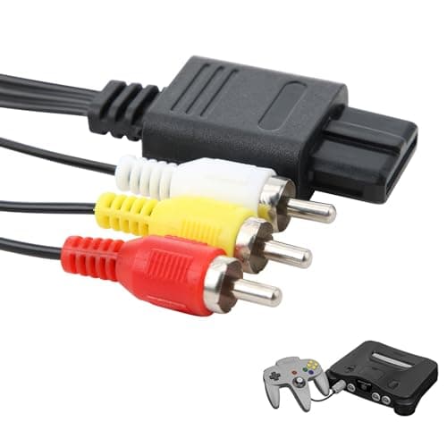 Pennle N64 AV Cable, Composite TV AV Display Cable Replacement Wire Cords