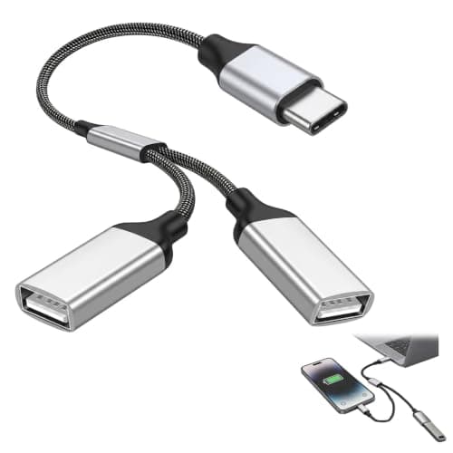 Stamlyn USB C Splitter 2 Port, 2 in 1 Type C to Dual USB A Female Adapter Y Cord OTG Cable Data Transfer USB-C to Double USB-A Adapter Compatible with Laptop Phone iPad Mac Drive Keyboard (0.25m)