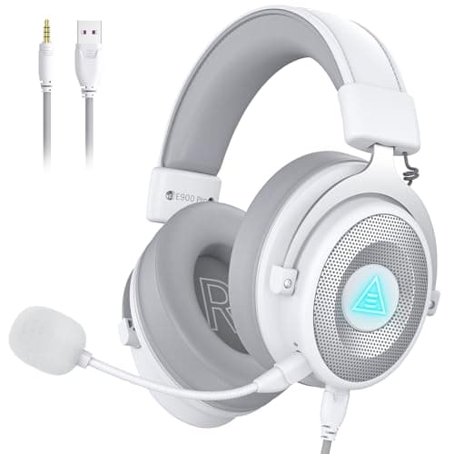 EKSA E900Pro USB Gaming Headphones for PS5, PS4, Xbox, Computer(White)