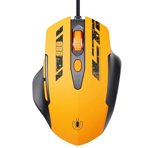 Uineer Wired Mouse, 6 Programmable Buttons, Ergonomic Wired Gaming Mouse