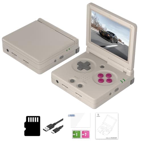 RG35XXSP Portable Flip Retro Handheld Game Console RG35XX SP Flip Game Console Linux System 3.5 '' IPS Screen 64G Preloaded 5532 Games RG 35XXSP Support HDMI TV Output 5G WiFi Bluetooth 4.2 Grey