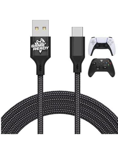 GameReadyFPS Gaming USB C to USB A 10ft Cable. Made for Low Latency and Fast Charging Gaming on PS5,Xbox, and PC