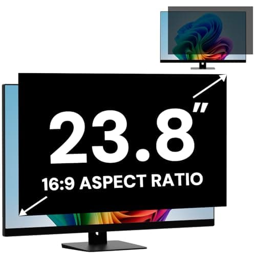 FYJRCY 23.8 Inch Computer Privacy Screen Filter for 16:9 Widescreen Monitor, Removable Computer Screen Privacy Shield and 23.8 Inch Anti Blue Light Glare Filter