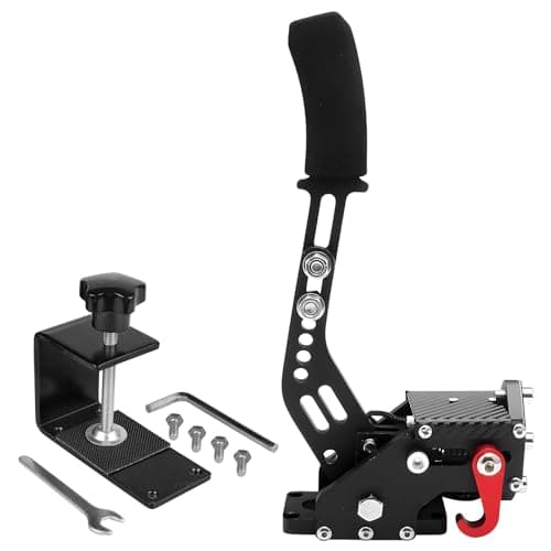 OKSTENCK 64-bit USB Analogue Racing Handbrake,Off-Road Rally with Handle Grip,Compatible with Support Logitech G27 G25 G29 T500 T300 FANATECOSW LFS DIRT RALLY,with Retaining Clip and Retaining Plate.