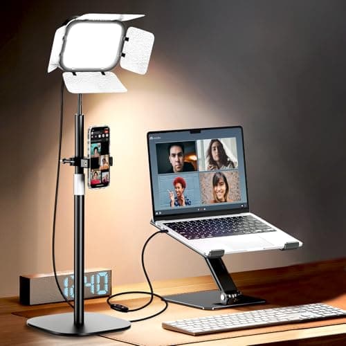 EMART LED Desk Ring Light,CRI 97+ Photo light with Stand Phone Holder-15W