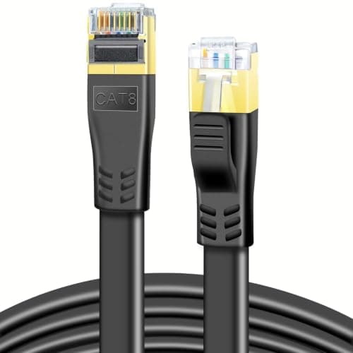 DDMALL Cat 8 Ethernet Cable 2m, 40Gbps Flat Internet Cable (2 Meter, Black)