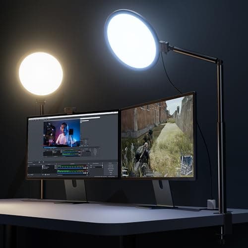 Weilisi 10.5" Desk Light for Home Office, Full-Screen Ring Light
