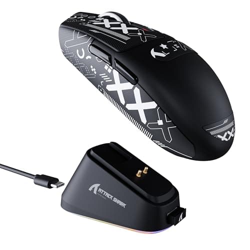ATTACK SHARK G3PRO Gaming Mouse with Magnetic Charging Dock, PixArt PAW3311 Gaming Sensor, BT/2.4G Wireless/Wired Gaming Mouse with Grip Tape, 25000 DPI, Gamer Mice for Win11/Xbox/PS/Mac (Black)