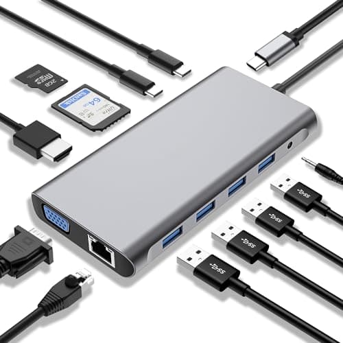 ZPACMATE USB C HUB 12 in 1 Docking Station Compatible with MacBook Pro