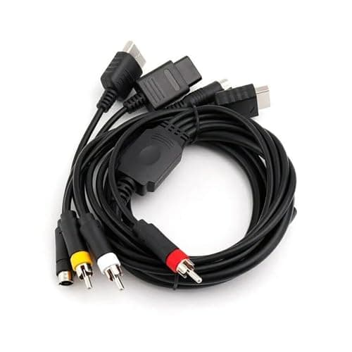 Multi-in-1 Video Cord S Video Cable N64 DC128 Retro Game Console Stable Transmission, 1.80 Meter Long Retro Game Wire