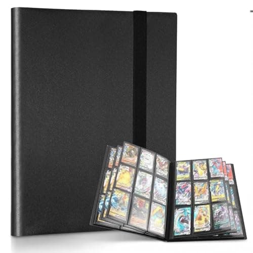 9-Pocket Trading Card Binder, 12 Pages Holding 216 Pockets, PU Trading Card Album Card Folder Card Binder Holder Album for MTG, TCG, Pokemon Yu-Gi-Oh, Basketball Sports Cards, Game Cards