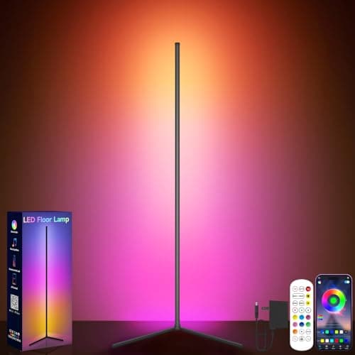 GIPOYENT RGB Corner Floor Lamp, 150cm Smart LED Lamp with App Control