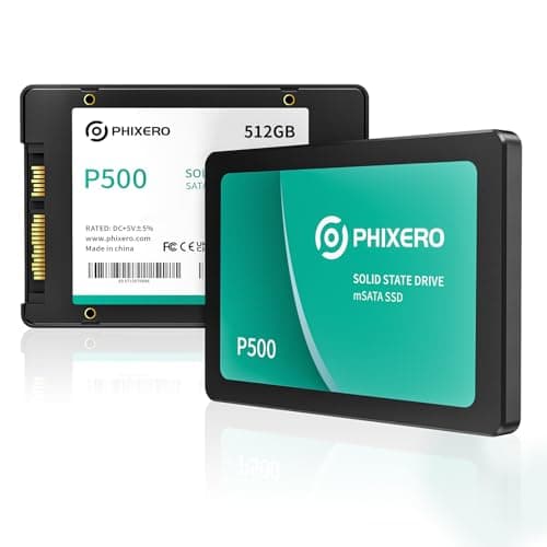PHIXERO P500 512GB SATA SSD, 2.5" Internal Solid State Drive, Up to 550MB/s Read and 480MB/s Write Speeds, 3D NAND, for Laptops, Desktops and Gaming Consoles PC