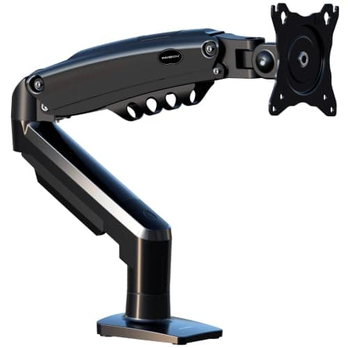 Invision Monitor Arm Desk Mount for 19-32 Inch Screens - VESA 75/100mm Desk Clamp Stand - Tool Free Height Adjustment with Tilt Swivel Rotate - Increased Load Capacity from 2-9kg MX200 Single Arm
