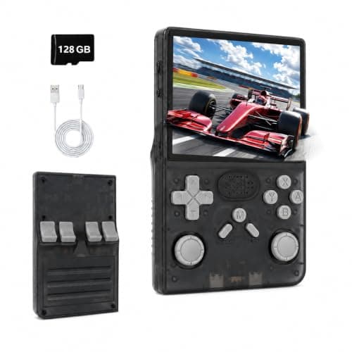 Retro Games Console R40 Handheld Game Console with 128GB, 20000+ Classic Games, 3.5 Inch IPS Screen Portable Gaming Console, Linux System, 20+ Emulators, USB-C Rechargeable 3000mAh Battery