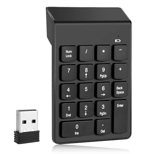 Inajoke Wireless Numeric pad 18 Keys Number Pad with 2.4G USB Receiver