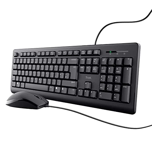 Trust Taro Wired Keyboard and Mouse Set QWERTY UK Layout, Black