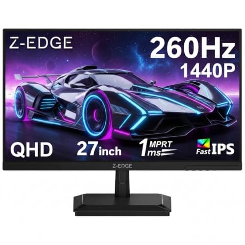Z-Edge 27 Inch QHD Gaming Monitor 260Hz 240Hz 2K 2560x1440 Fast IPS, Black