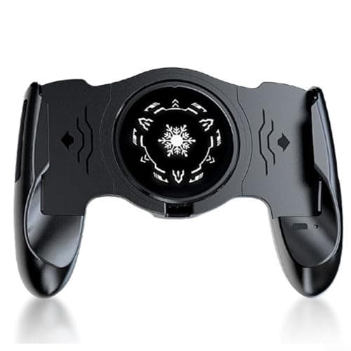 Mobile Phone Cooler Gaming Grip Holder with Semiconductor Cooling Quiet Quick Cooling Ergonomic for 134-174 mm Smartphones Black