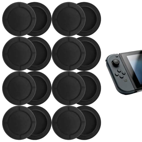 8 Pack Compatible with Nintendo Switch Thumb Grips 15mm Black Silicone