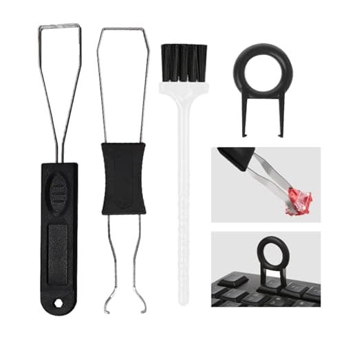4 Pcs Keycap Puller and Cleaning Brush Set, Stainless Steel Keycap Remover, Cleaner for Mechanical Keyboards