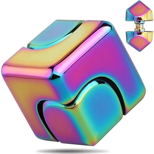 Fidget Cube, Spinner for Adults, Gadgets Desk Office Toys, Sensory Leisure Stress Relief Tabletop Toy - Gift for Kids/Girls/Teens and Men - Rainbow (Rainbow)